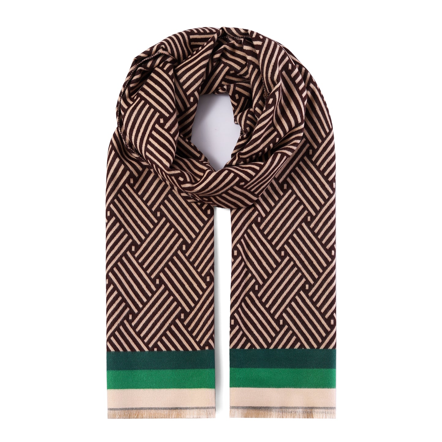 Luxurious Double Sided Jacquard Scarf - Modern Stripes