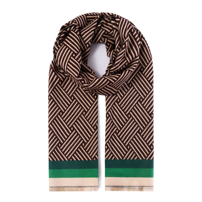 Luxurious Double Sided Jacquard Scarf - Modern Stripes