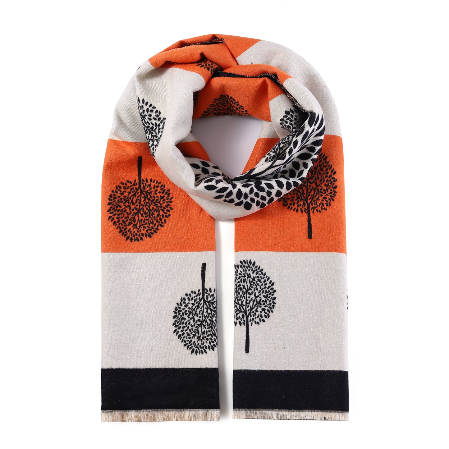 Luxurious Double Sided Jacquard Scarf - Multi-Colour Tree of Life