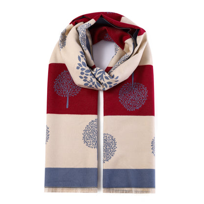 Luxurious Double Sided Jacquard Scarf - Multi-Colour Tree of Life