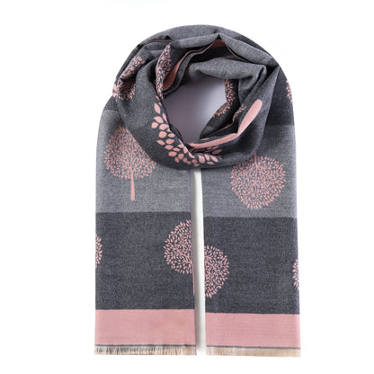 Luxurious Double Sided Jacquard Scarf - Multi-Colour Tree of Life