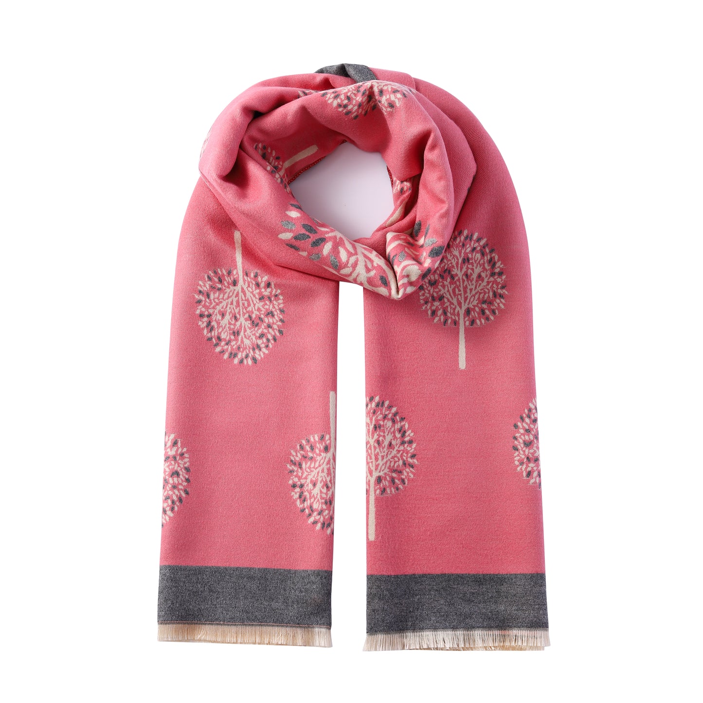 Luxurious Double Sided Jacquard Scarf - Multi-Colour Eternal Tree of Life