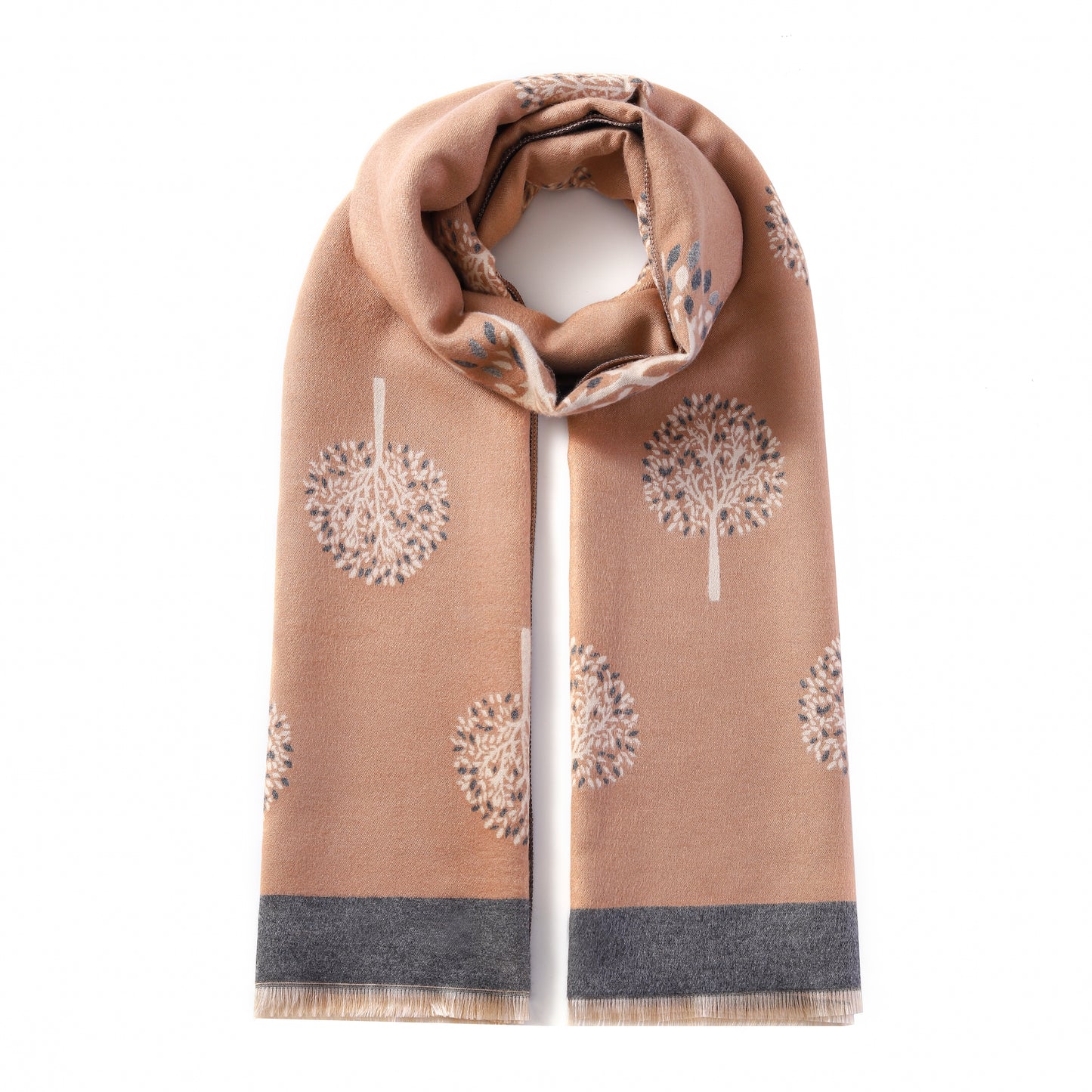 Luxurious Double Sided Jacquard Scarf - Multi-Colour Eternal Tree of Life