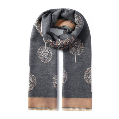 Luxurious Double Sided Jacquard Scarf - Multi-Colour Eternal Tree of Life