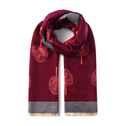 Luxurious Double Sided Jacquard Scarf - Multi-Colour Eternal Tree of Life