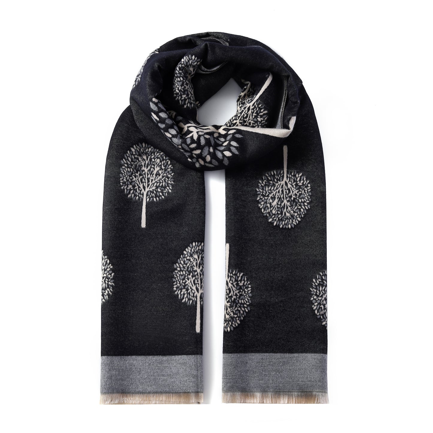 Luxurious Double Sided Jacquard Scarf - Multi-Colour Eternal Tree of Life