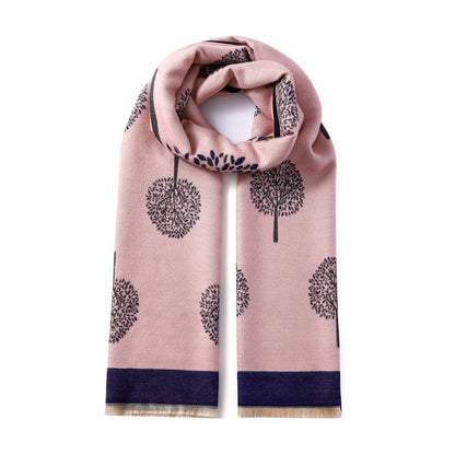 Luxurious Double Sided Jacquard Scarf - Multi-Colour Eternal Tree of Life