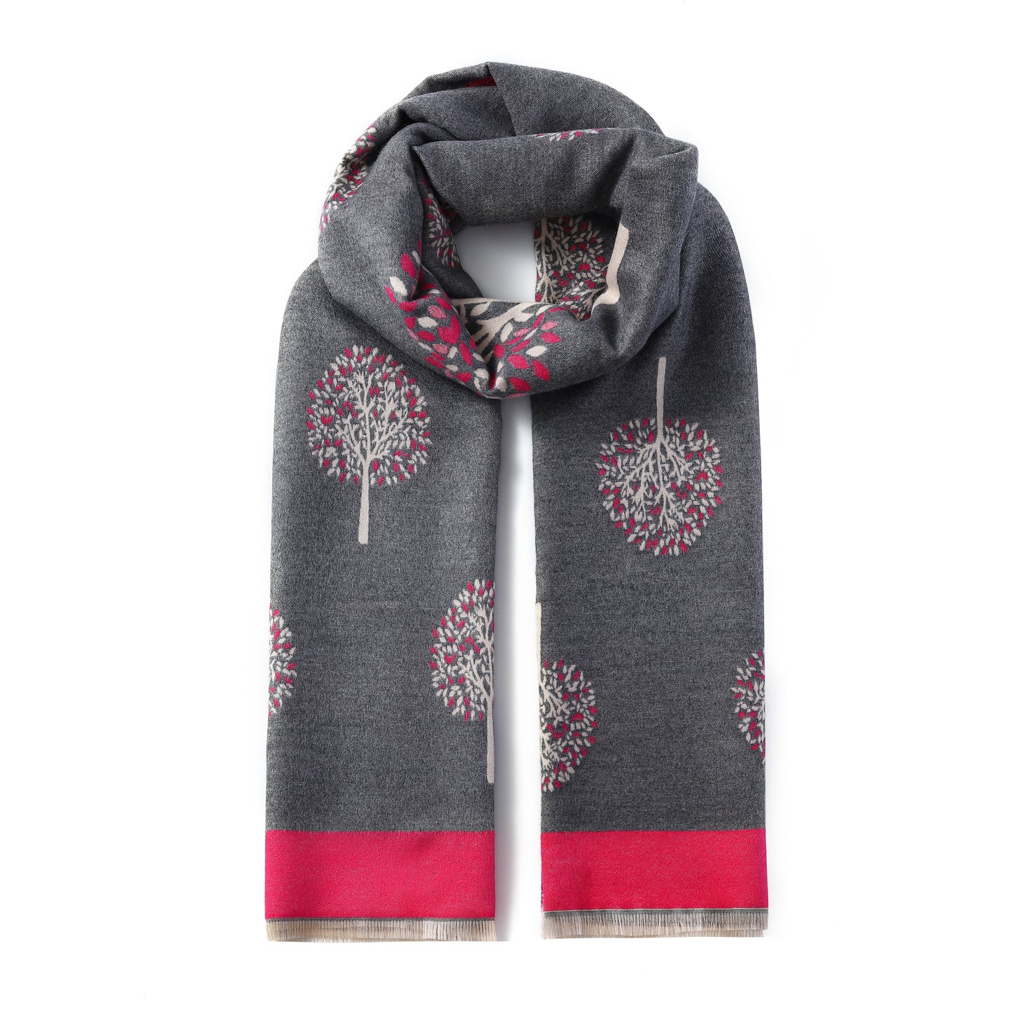 Luxurious Double Sided Jacquard Scarf - Multi-Colour Eternal Tree of Life