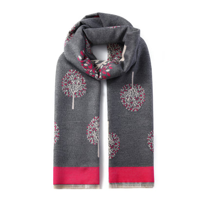 Luxurious Double Sided Jacquard Scarf - Multi-Colour Eternal Tree of Life