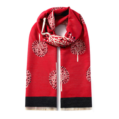 Luxurious Double Sided Jacquard Scarf - Multi-Colour Eternal Tree of Life