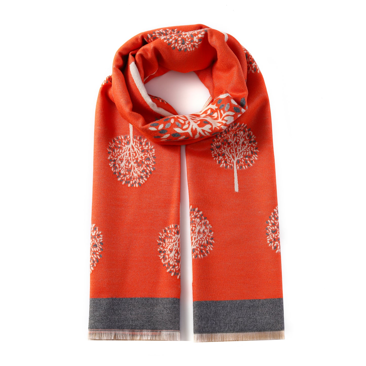 Luxurious Double Sided Jacquard Scarf - Multi-Colour Eternal Tree of Life