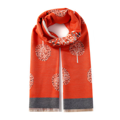 Luxurious Double Sided Jacquard Scarf - Multi-Colour Eternal Tree of Life