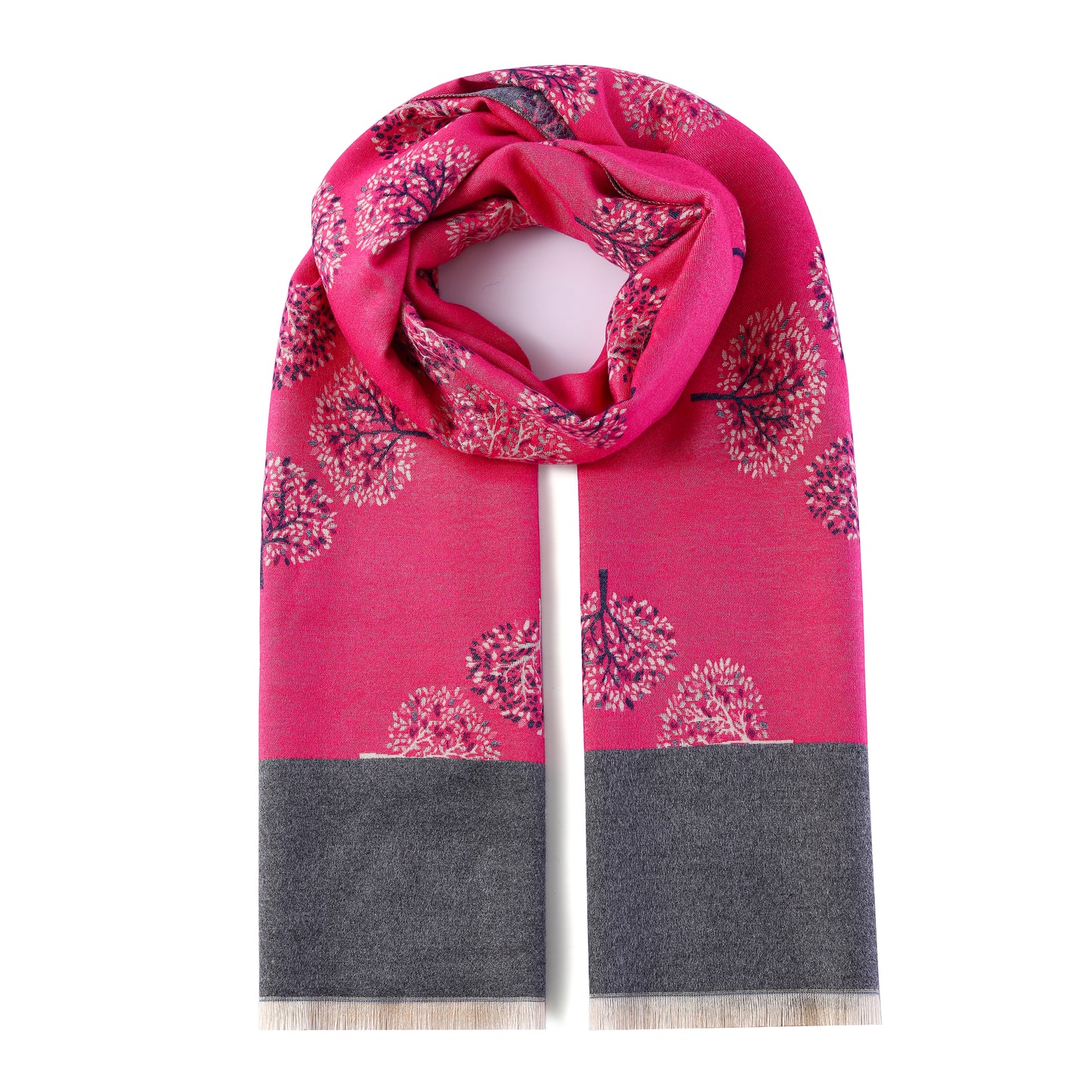 Luxurious Double Sided Jacquard Scarf - Fourfold Tree of Life