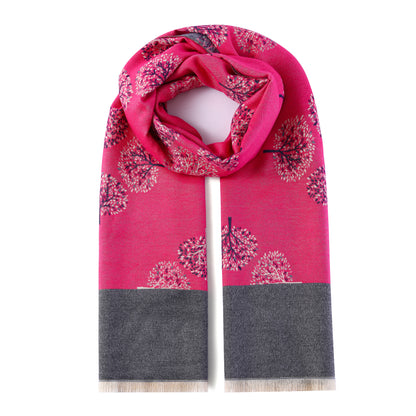 Luxurious Double Sided Jacquard Scarf - Fourfold Tree of Life