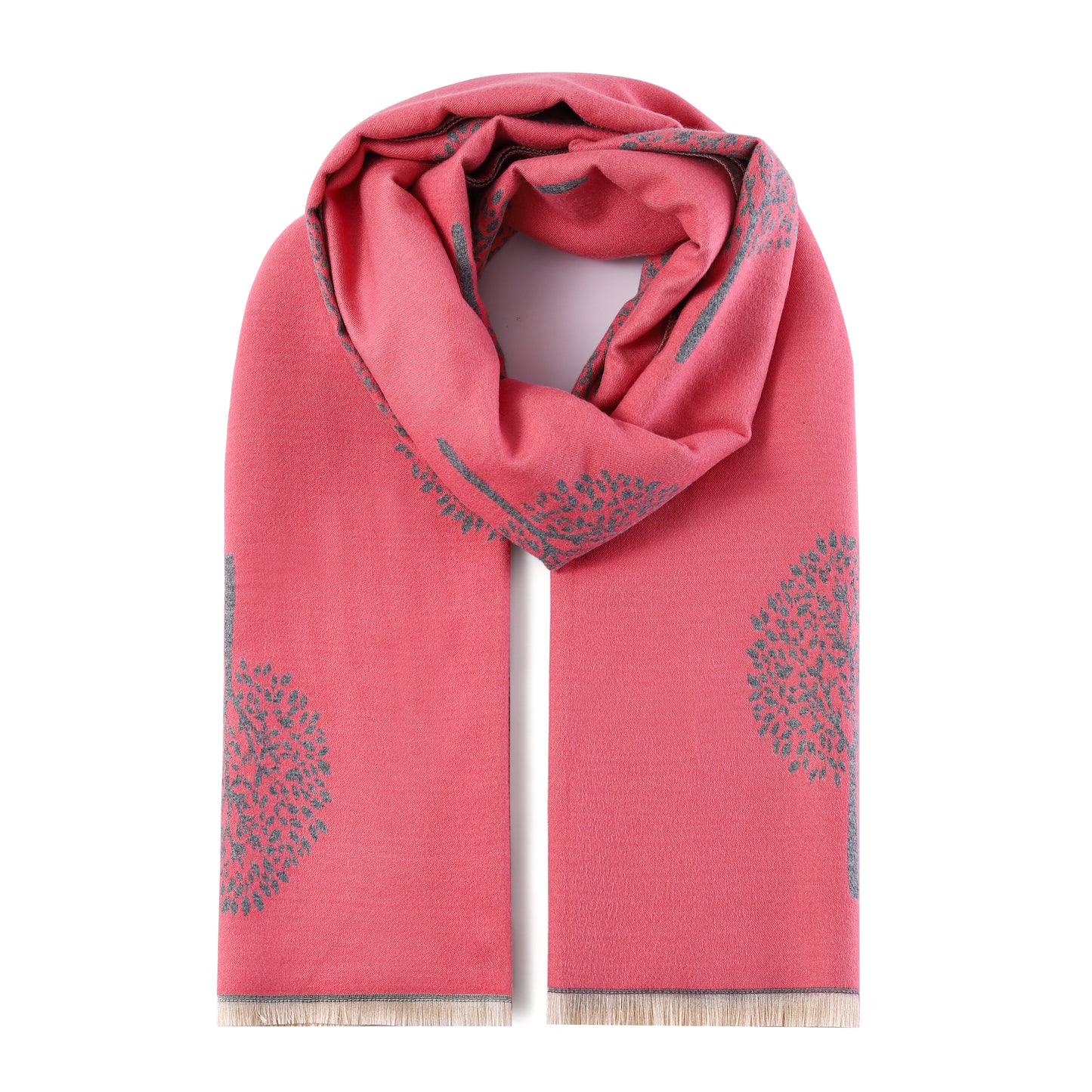 Luxurious Double Sided Jacquard Scarf - Tree of Life