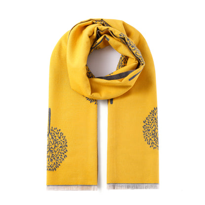 Luxurious Double Sided Jacquard Scarf - Tree of Life