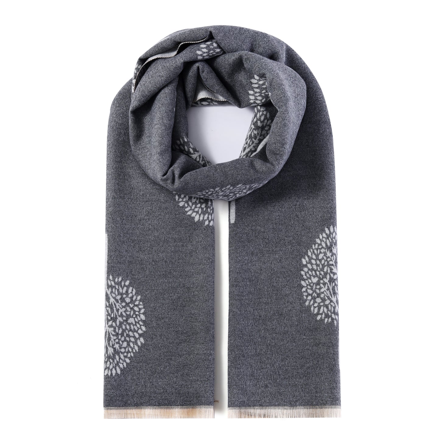 Luxurious Double Sided Jacquard Scarf - Tree of Life
