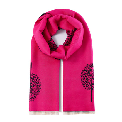 Luxurious Double Sided Jacquard Scarf - Tree of Life
