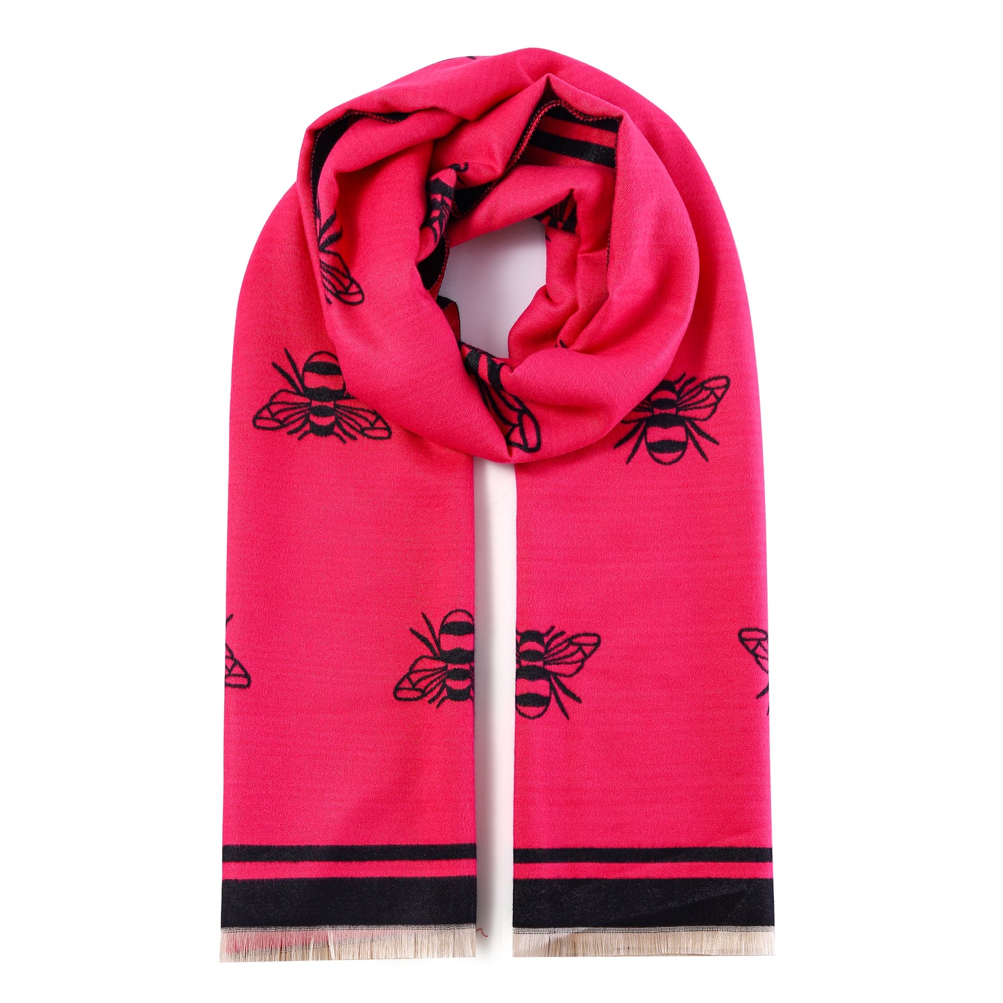 Luxurious Double Sided Jacquard Scarf - Bee