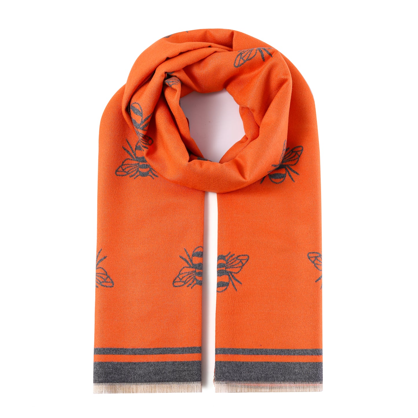 Luxurious Double Sided Jacquard Scarf - Bee