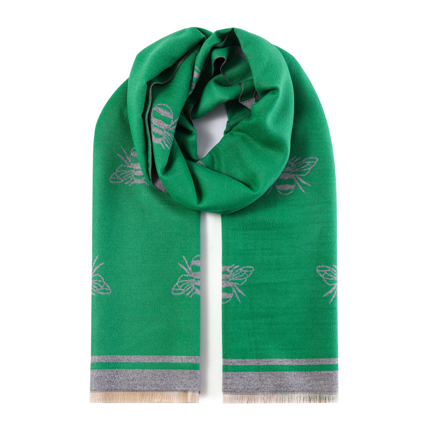 Luxurious Double Sided Jacquard Scarf - Bee