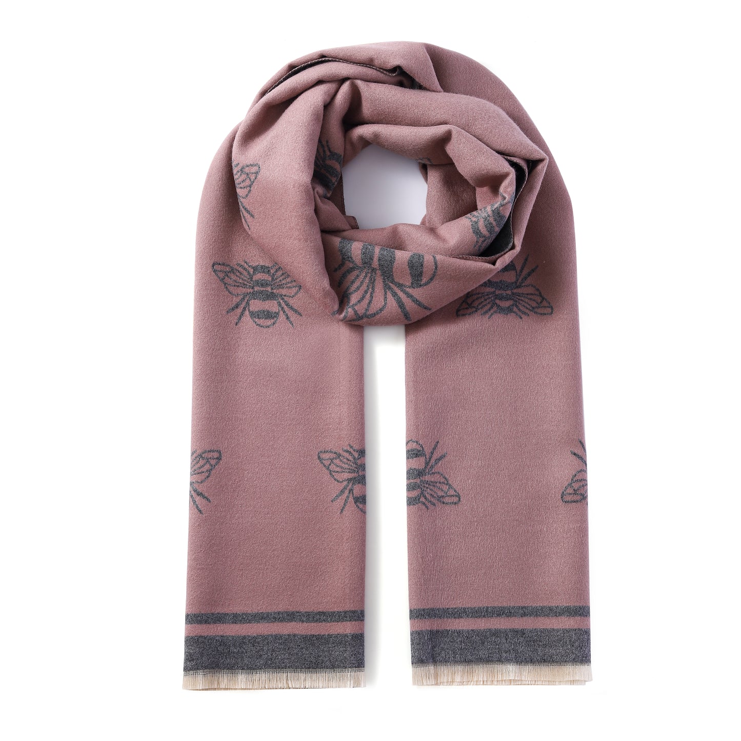 Luxurious Double Sided Jacquard Scarf - Bee