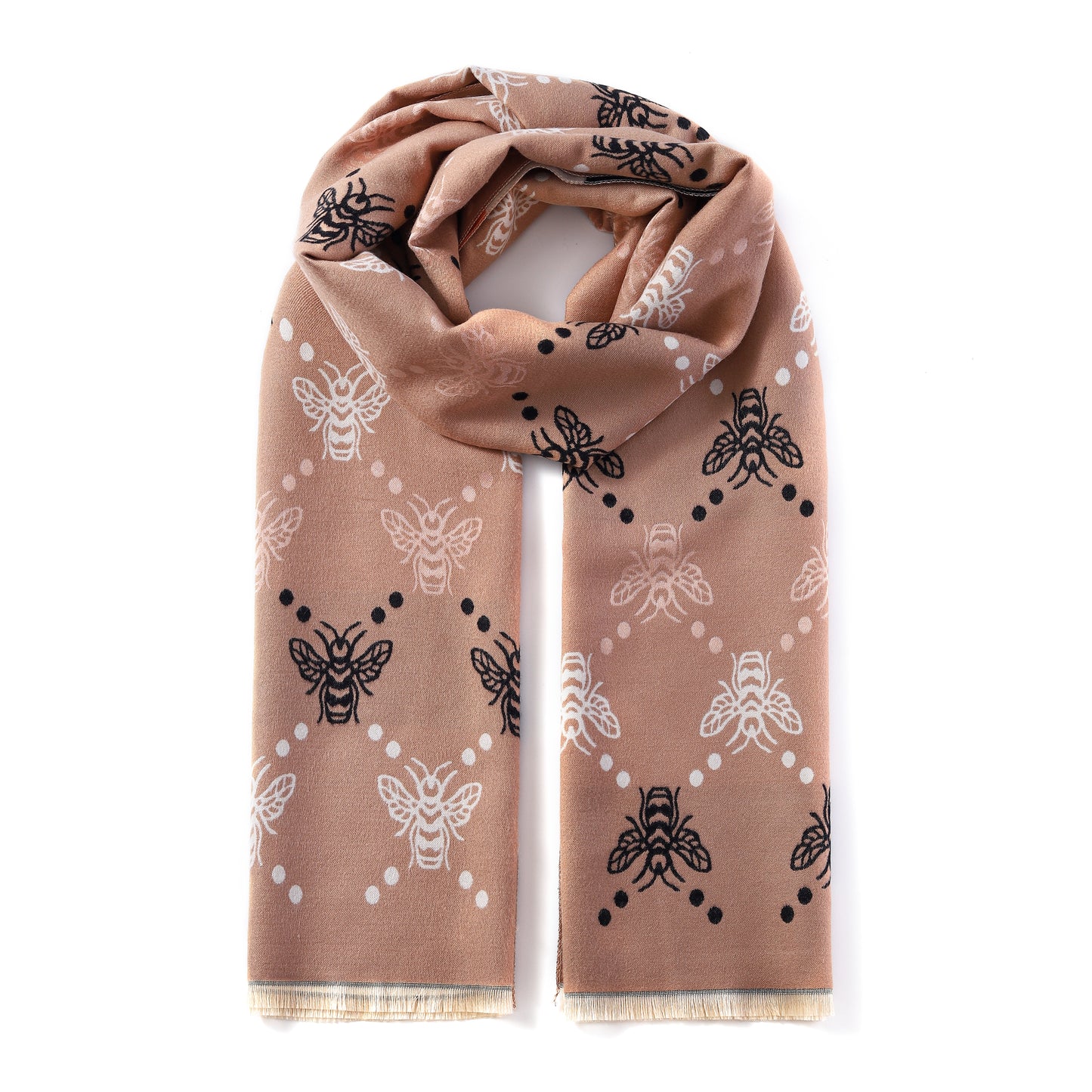 Luxurious Double Sided Jacquard Scarf - Queen Bee