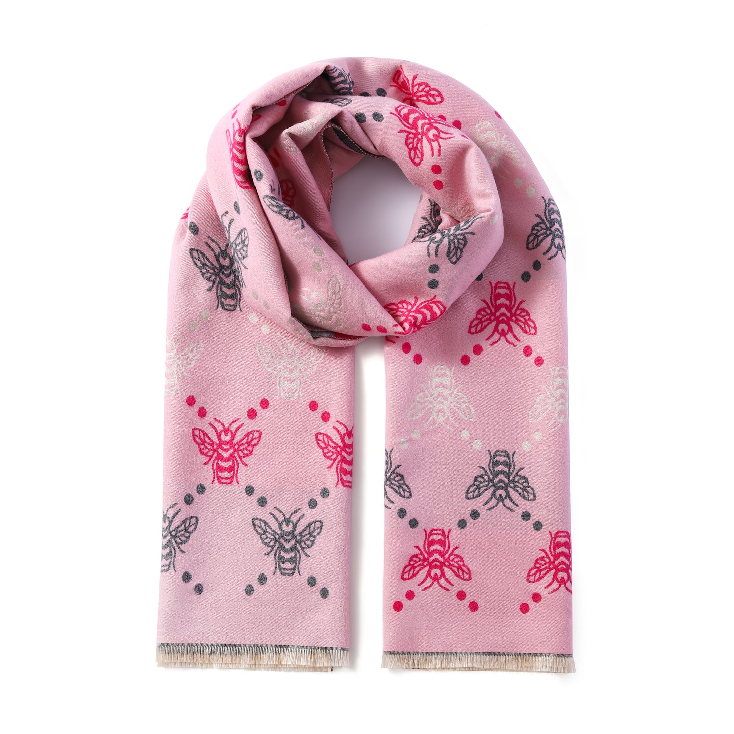 Luxurious Double Sided Jacquard Scarf - Queen Bee