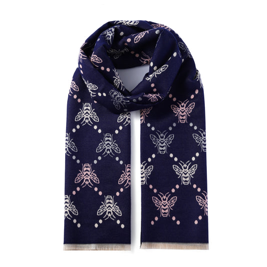 Luxurious Double Sided Jacquard Scarf - Queen Bee