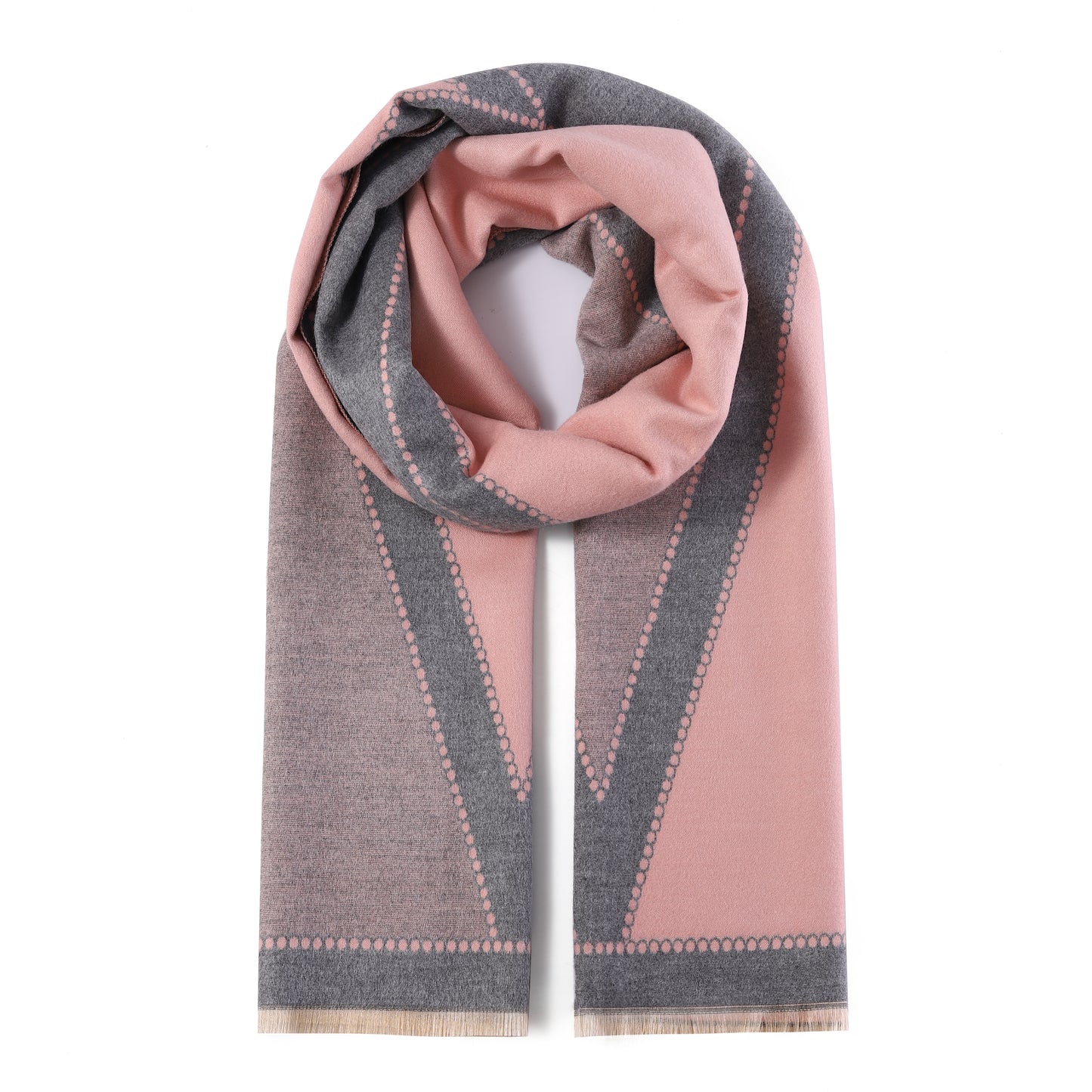 Luxurious Double Sided Jacquard Scarf - Geometric Elegance