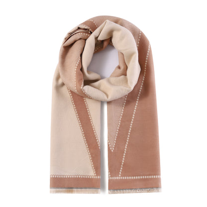 Luxurious Double Sided Jacquard Scarf - Geometric Elegance