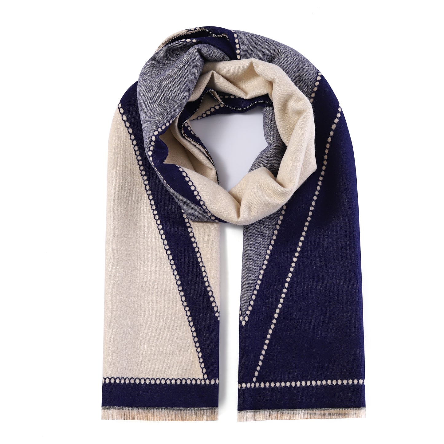 Luxurious Double Sided Jacquard Scarf - Geometric Elegance