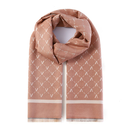 Luxurious Double Sided Jacquard Scarf - V-Patterned Elegance