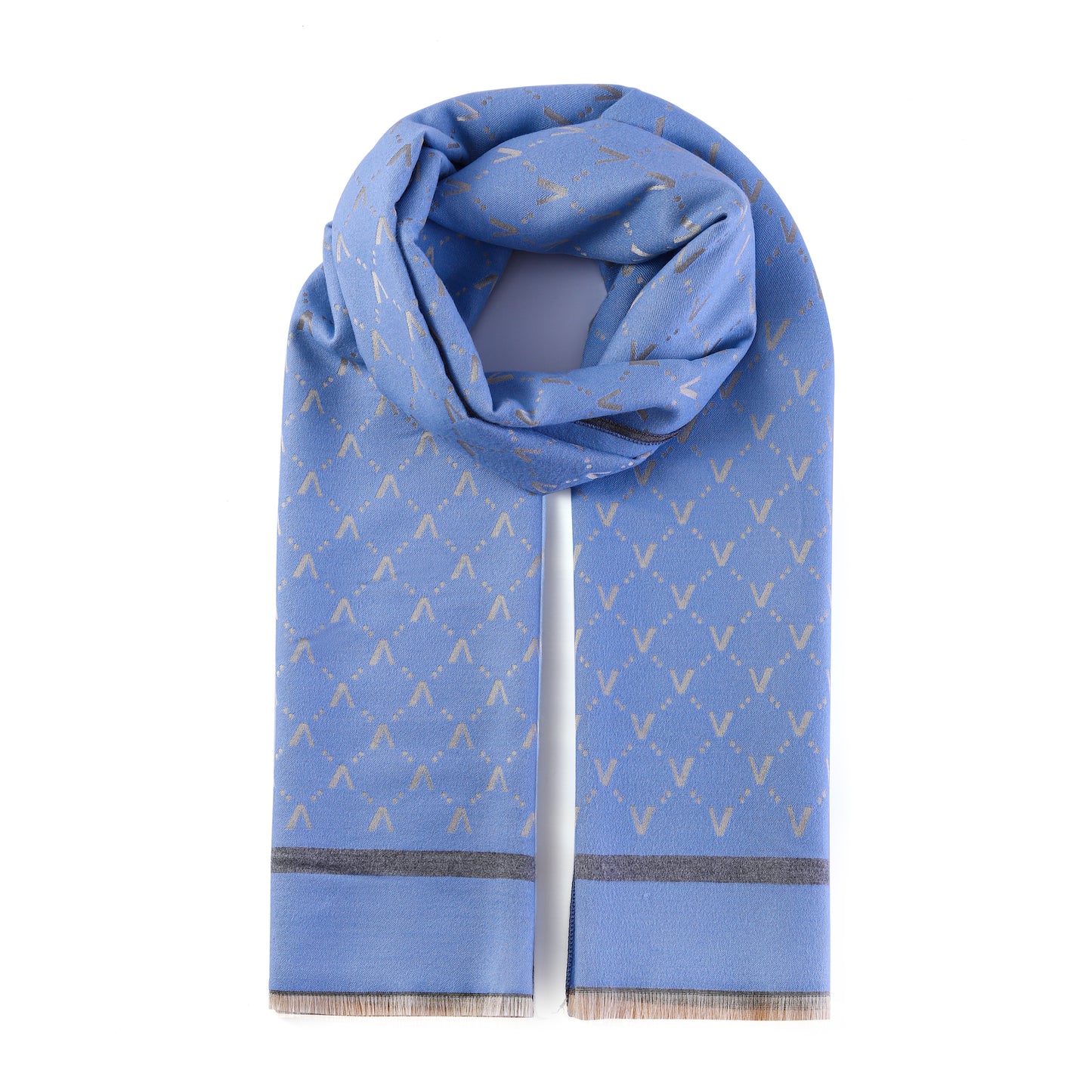 Luxurious Double Sided Jacquard Scarf - V-Patterned Elegance