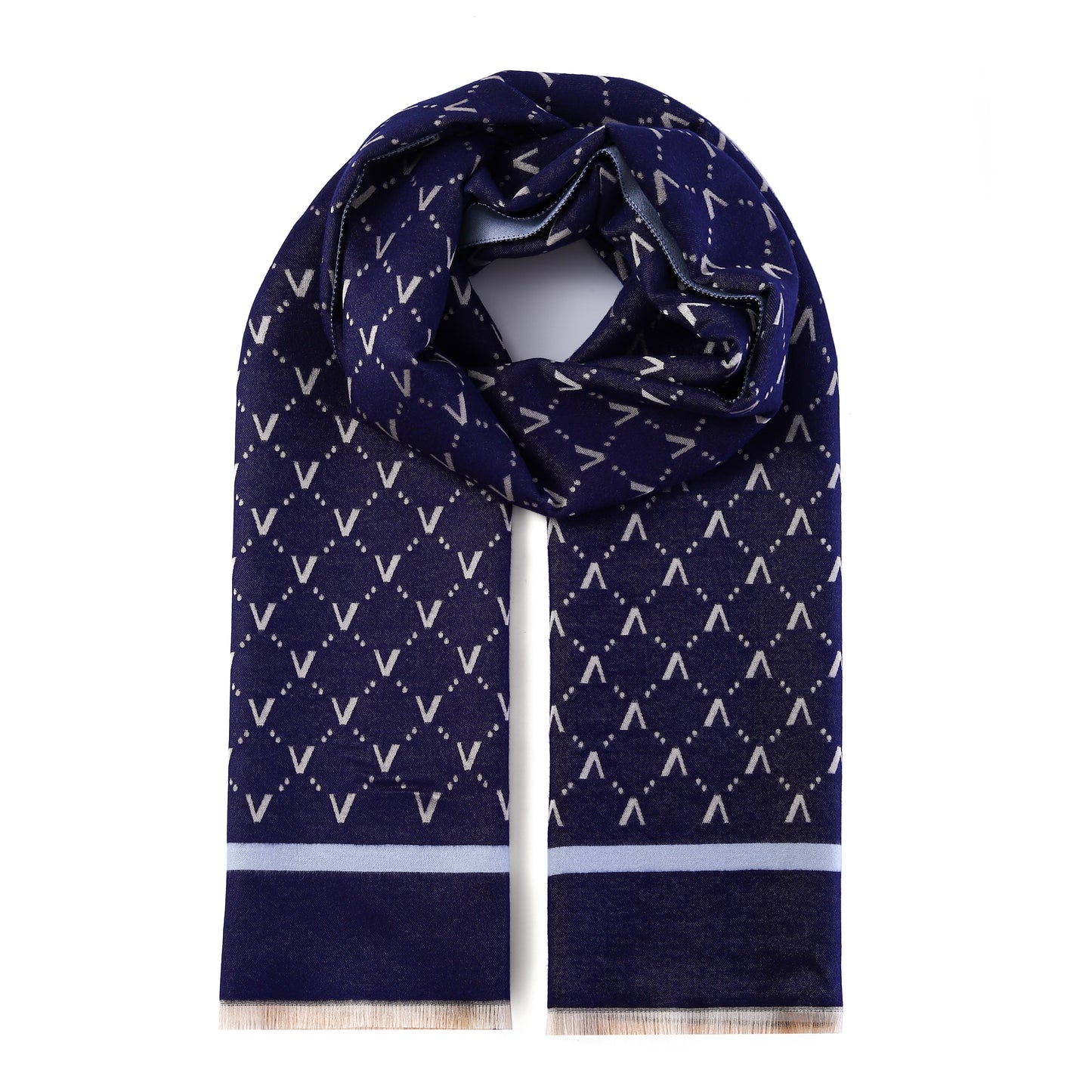 Luxurious Double Sided Jacquard Scarf - V-Patterned Elegance
