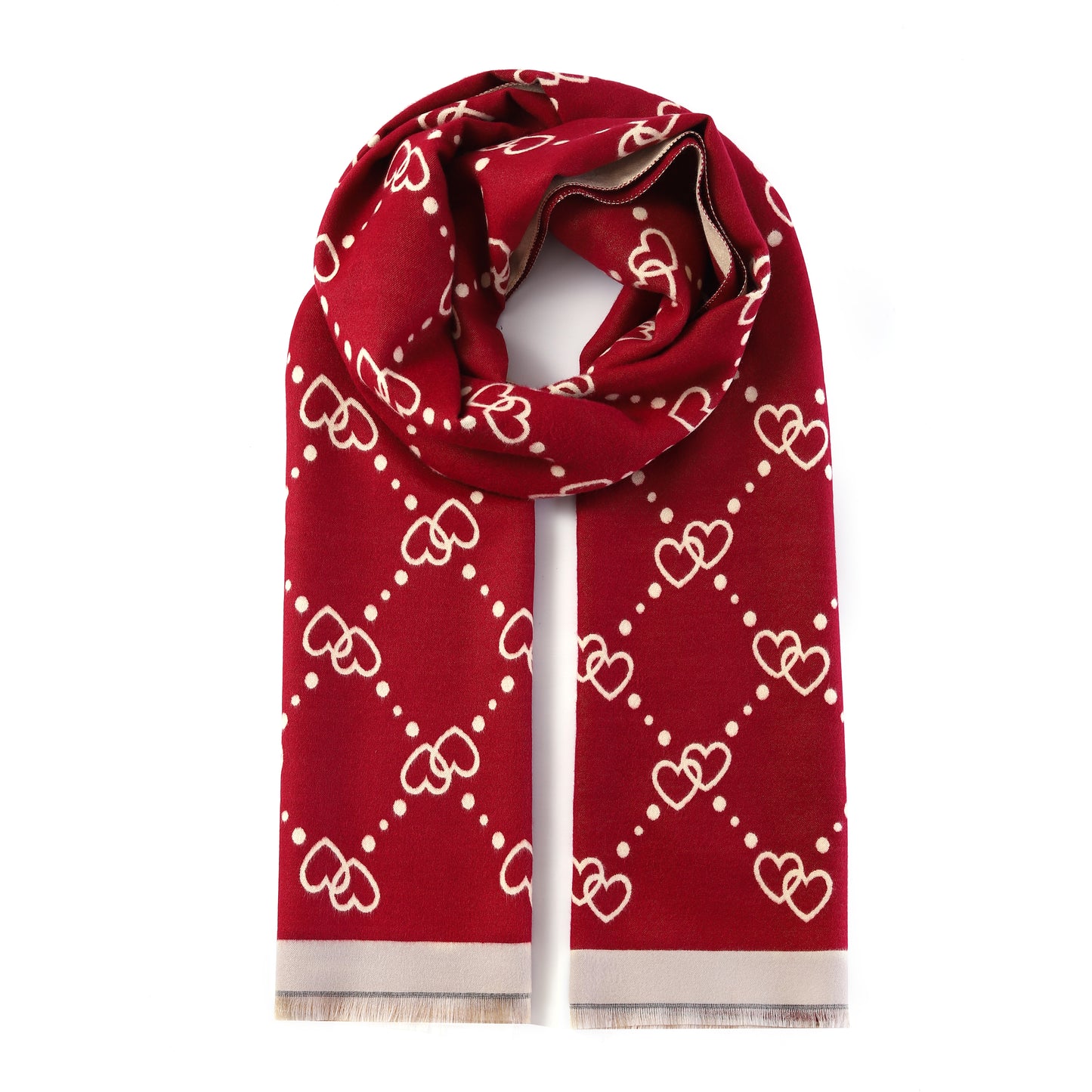 Luxurious Double Sided Jacquard Scarf - Heartfelt Harmony