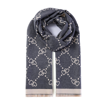 Luxurious Double Sided Jacquard Scarf - Heartfelt Harmony