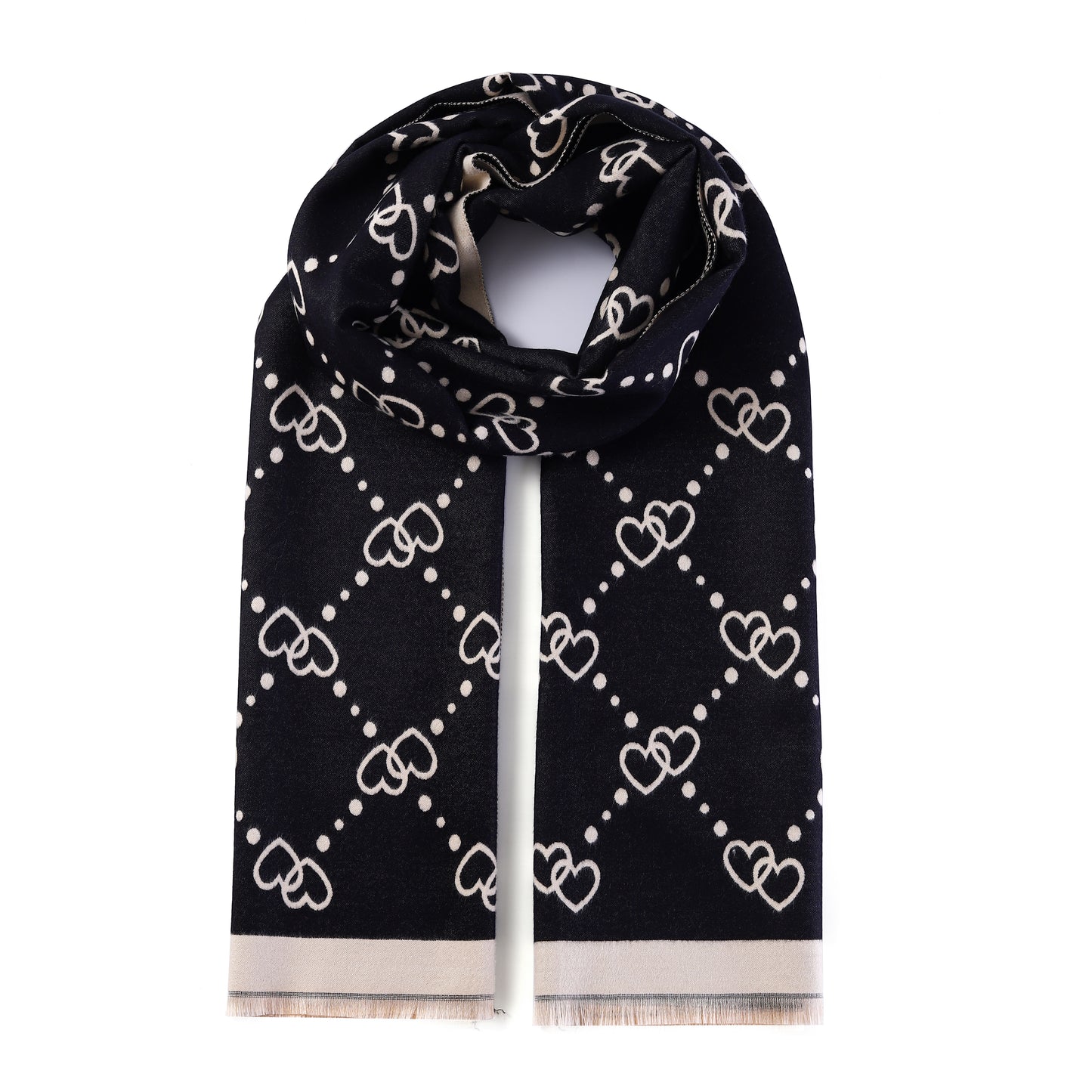 Luxurious Double Sided Jacquard Scarf - Heartfelt Harmony