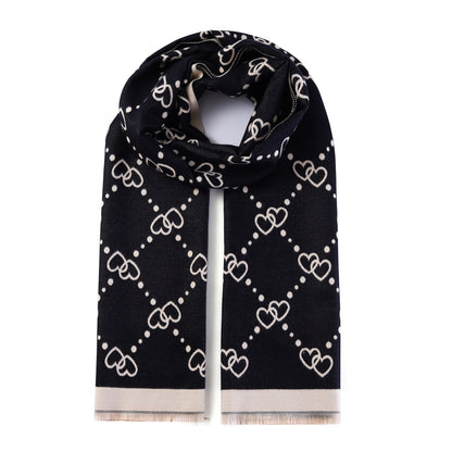 Luxurious Double Sided Jacquard Scarf - Heartfelt Harmony
