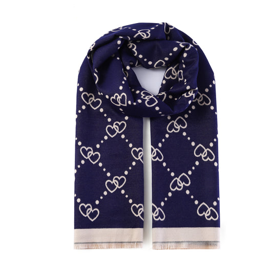 Luxurious Double Sided Jacquard Scarf - Heartfelt Harmony