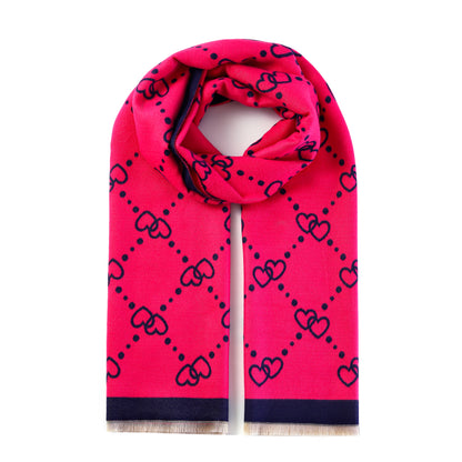 Luxurious Double Sided Jacquard Scarf - Heartfelt Harmony