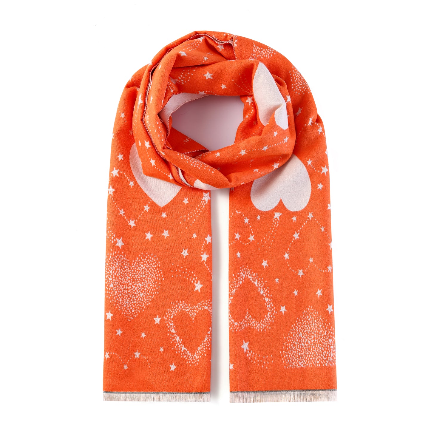 Luxurious Double Sided Jacquard Scarf - Hearts from Heaven