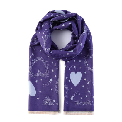 Luxurious Double Sided Jacquard Scarf - Hearts from Heaven