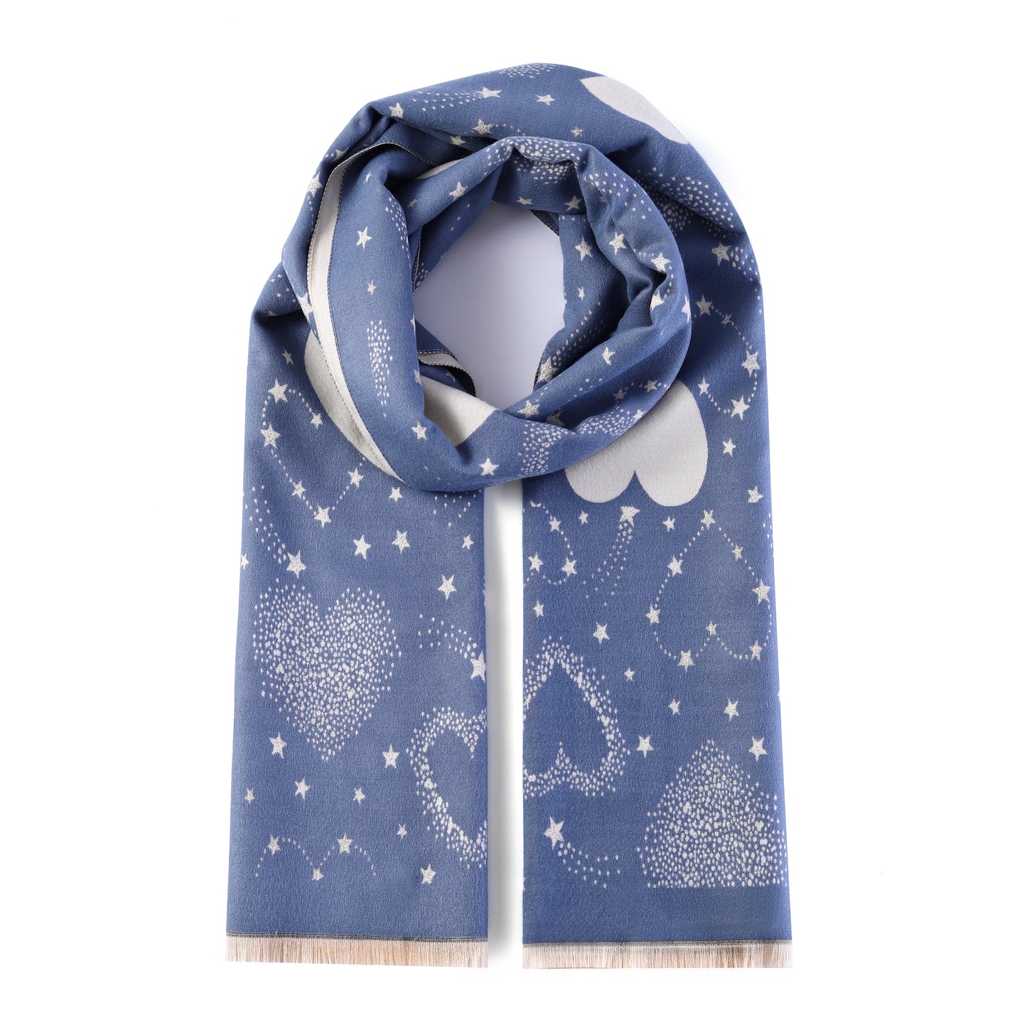Luxurious Double Sided Jacquard Scarf - Hearts from Heaven