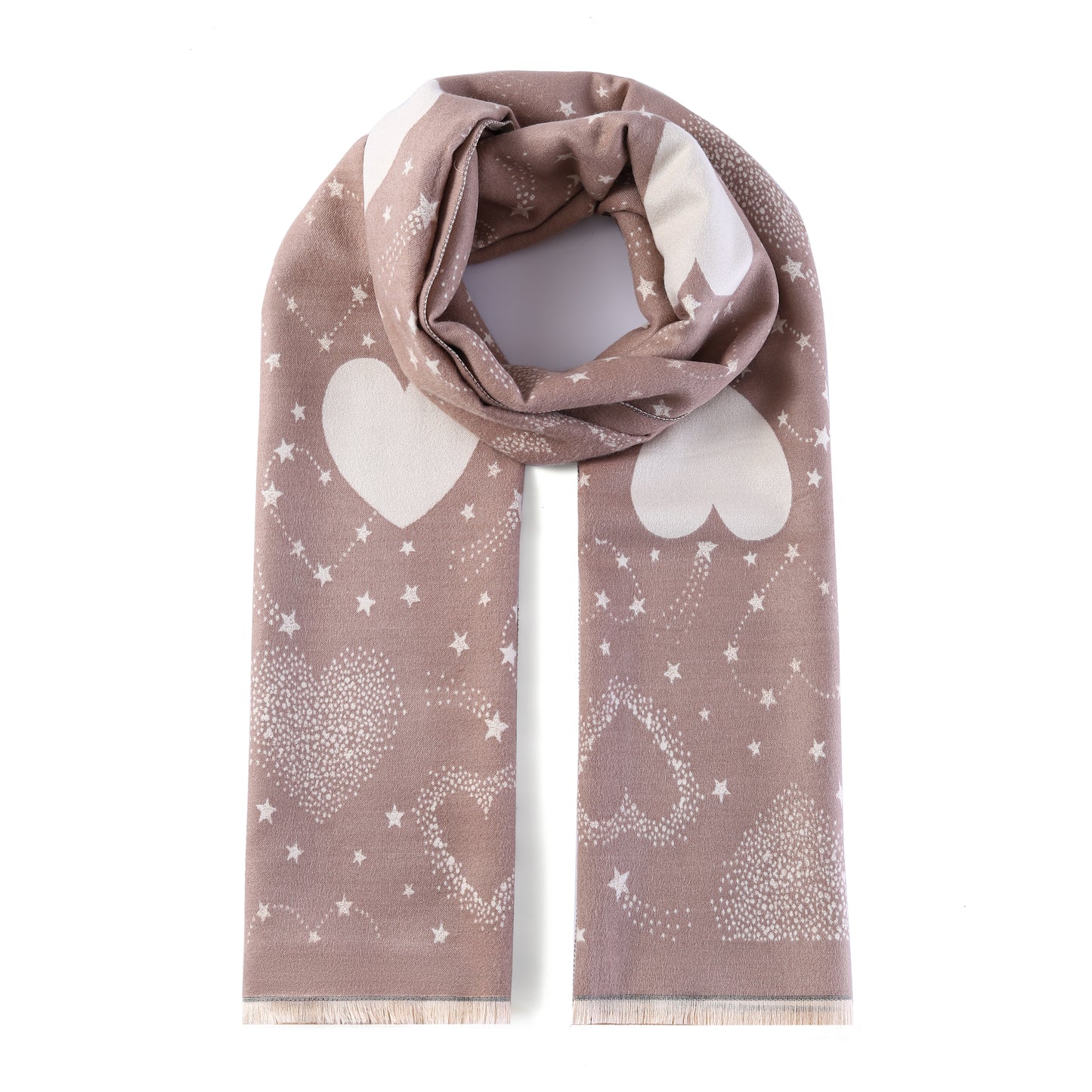Luxurious Double Sided Jacquard Scarf - Hearts from Heaven