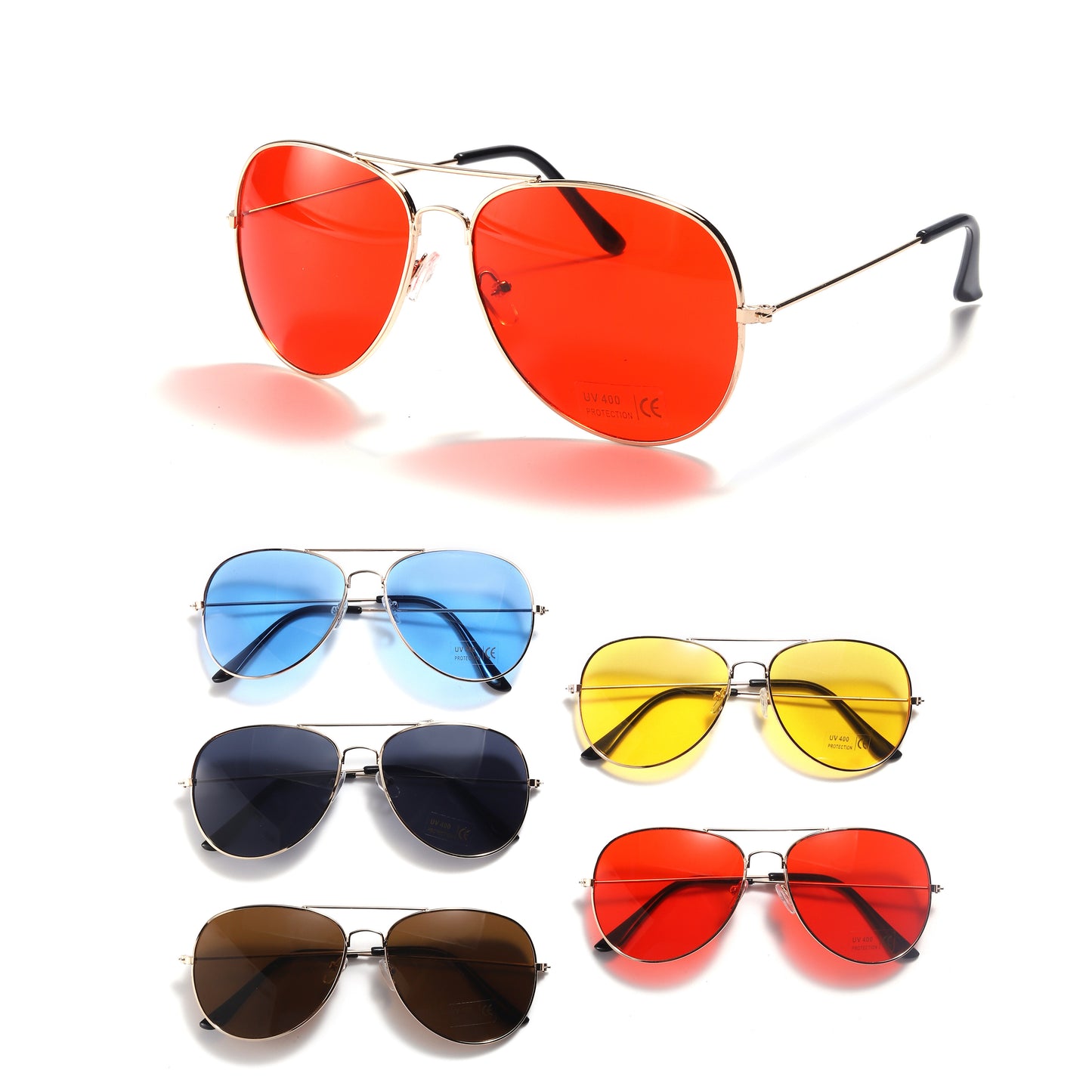 Royal Stallion Bright Coloured Aviator Sunglasses SUNGLA-4 (12 Units)