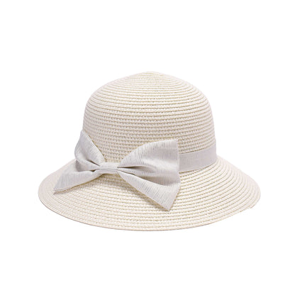 Ladies Classic Cloche Sun Hat with Sculpted Textured Bow