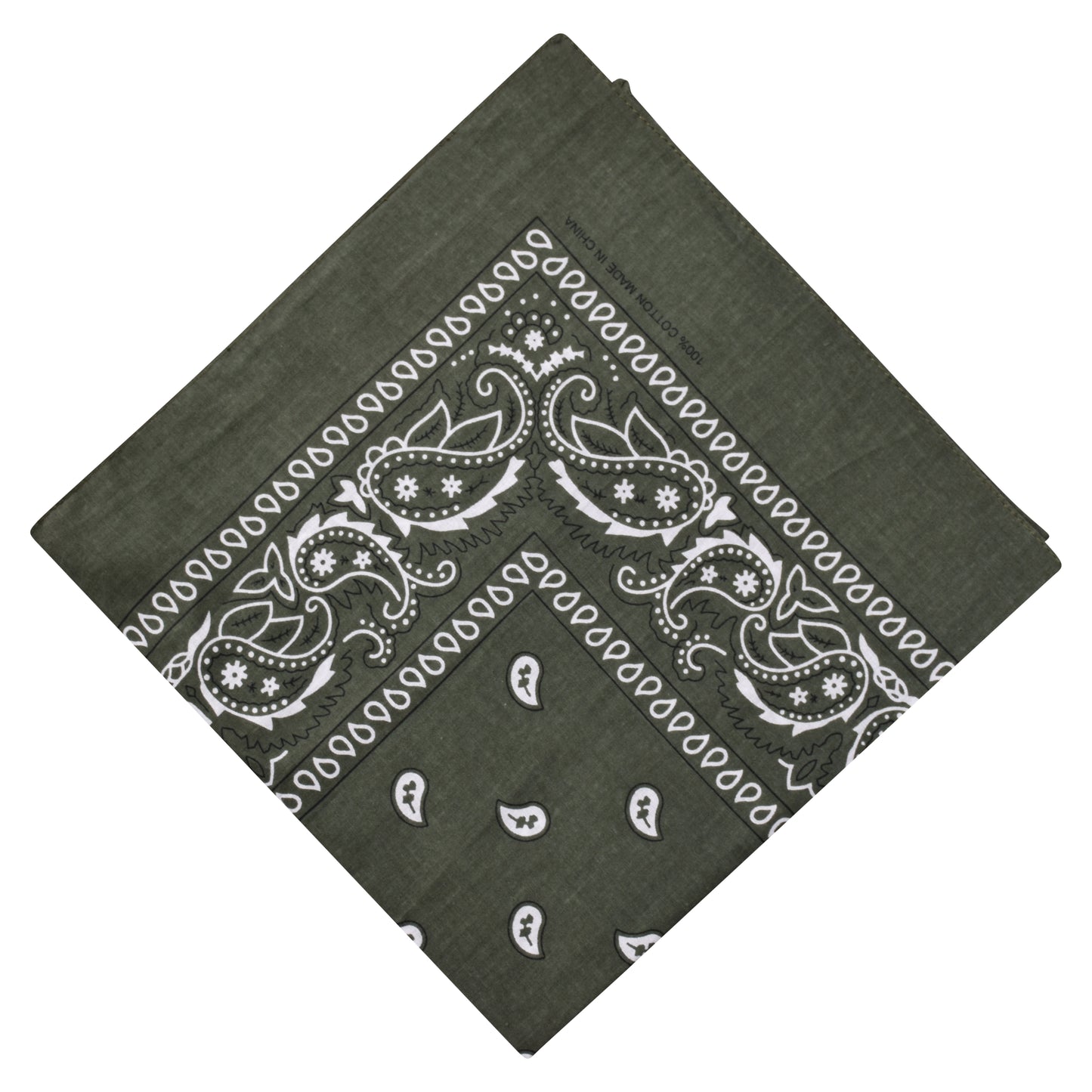 Paisley Print Bandana - Olive