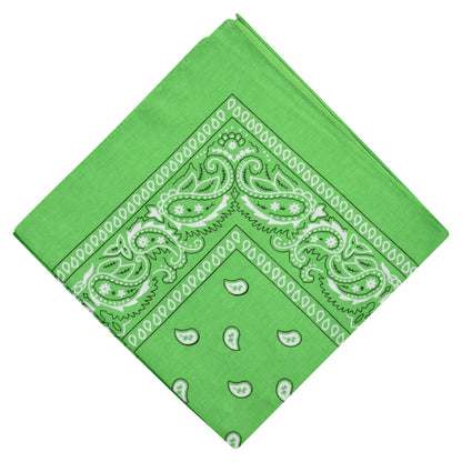 Paisley Print Bandana - Fluorescent Green