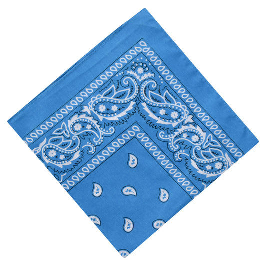 Paisley Print Bandana - Aqua Blue
